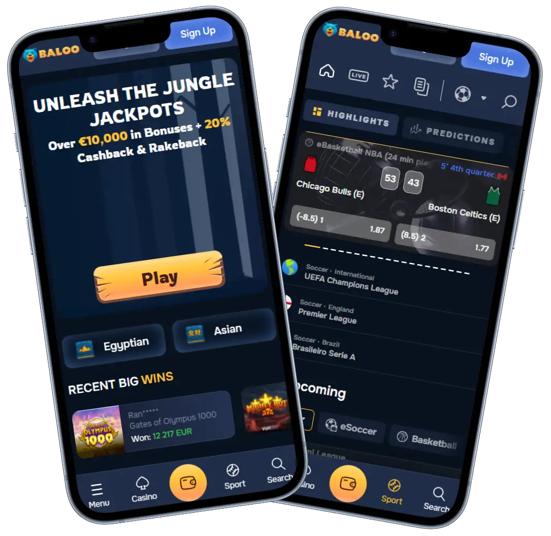 baloo casino mockup mobile